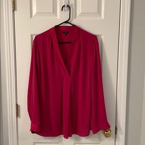 Talbots Fuschia Deep V Blouse